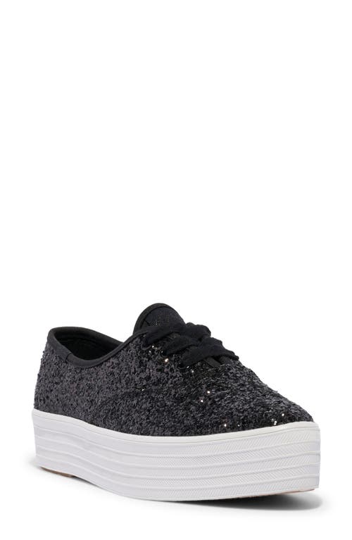 Shop Keds ® Point Glitter Platform Sneaker In Black Glitter