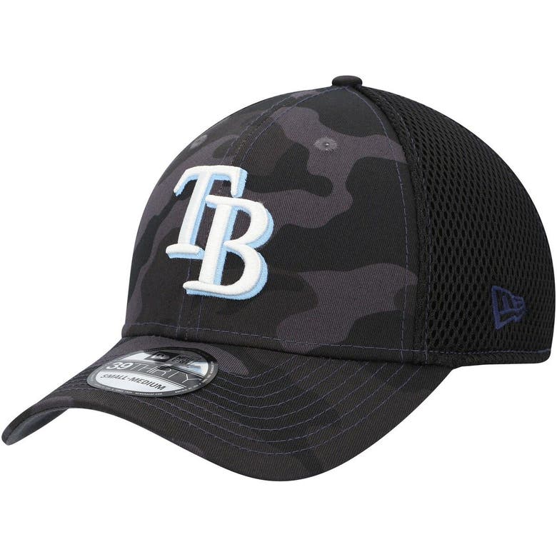New Era Charcoal Tampa Bay Rays Dark Camo 39thirty Trucker Flex Hat