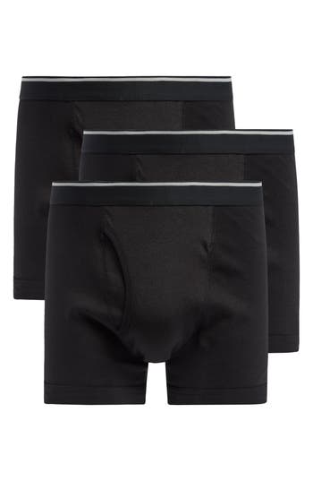 Nordstrom Rack 3-pack Classic Cotton Boxer Briefs In Black