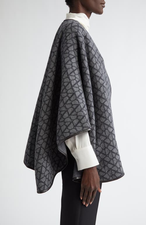 Shop Valentino Garavani Toile Iconographe Wool & Cashmere Cape In Kuh Grigio/grigioantracite