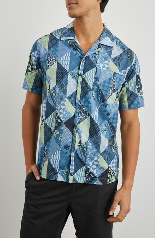 Rails Moreno Patchwork Print Notch Collar Camp Shirt Triangle Shadow at Nordstrom,