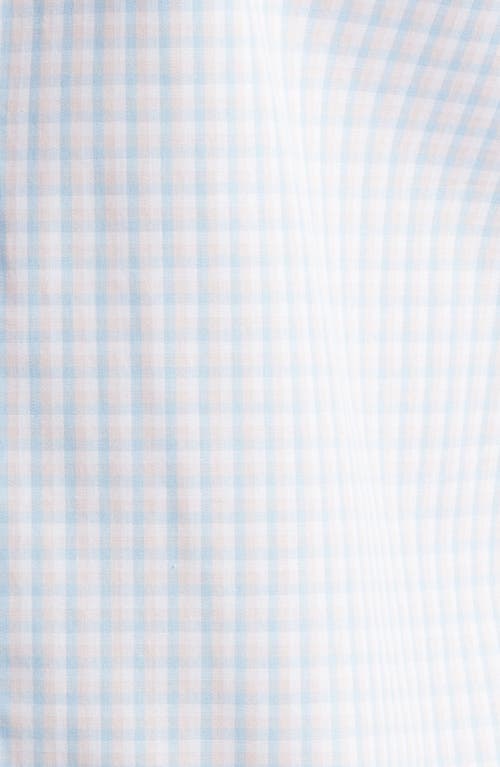 Nordstrom Trim Fit Easy Care Shadow Check Cotton Dress Shirt In Blue Glass Elias Pat