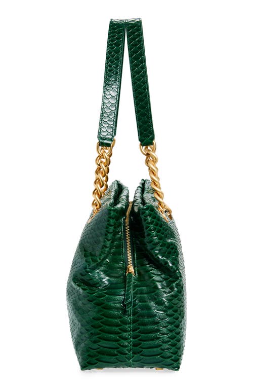 Kurt Geiger London Kensington Croc Embossed Leather Tote In Dark Green