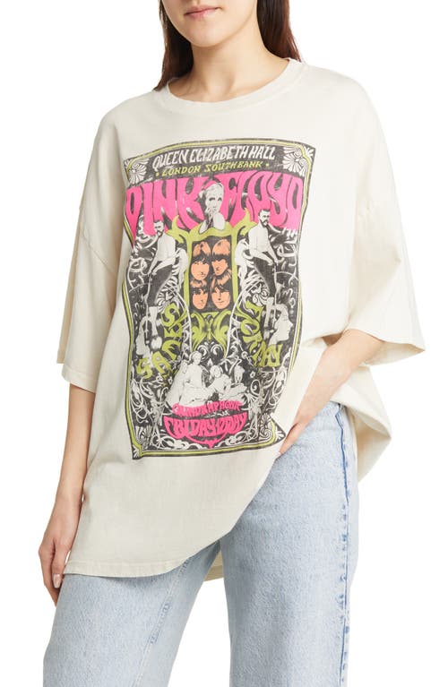 Daydreamer Pink Floyd One-Size Cotton Graphic Tee in Dirty White