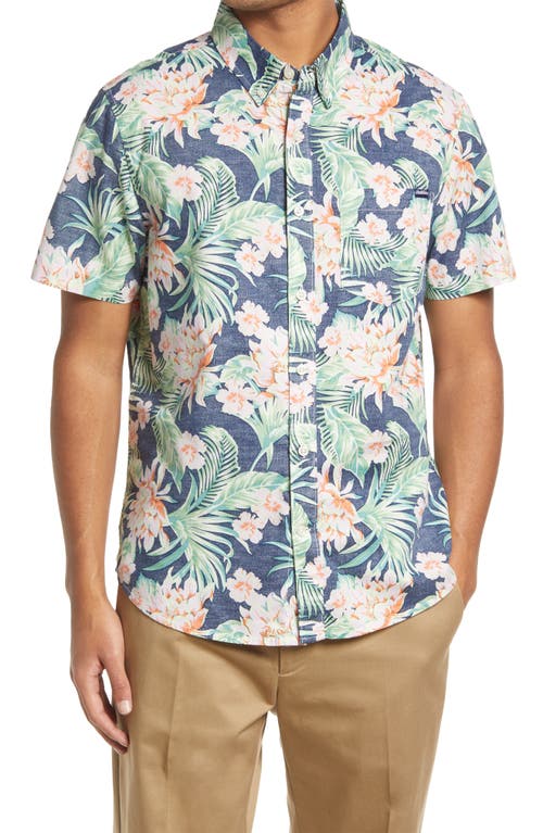 Chubbies Soft Stretch Full Button Short Sleeve Shirt in The En Fuegos