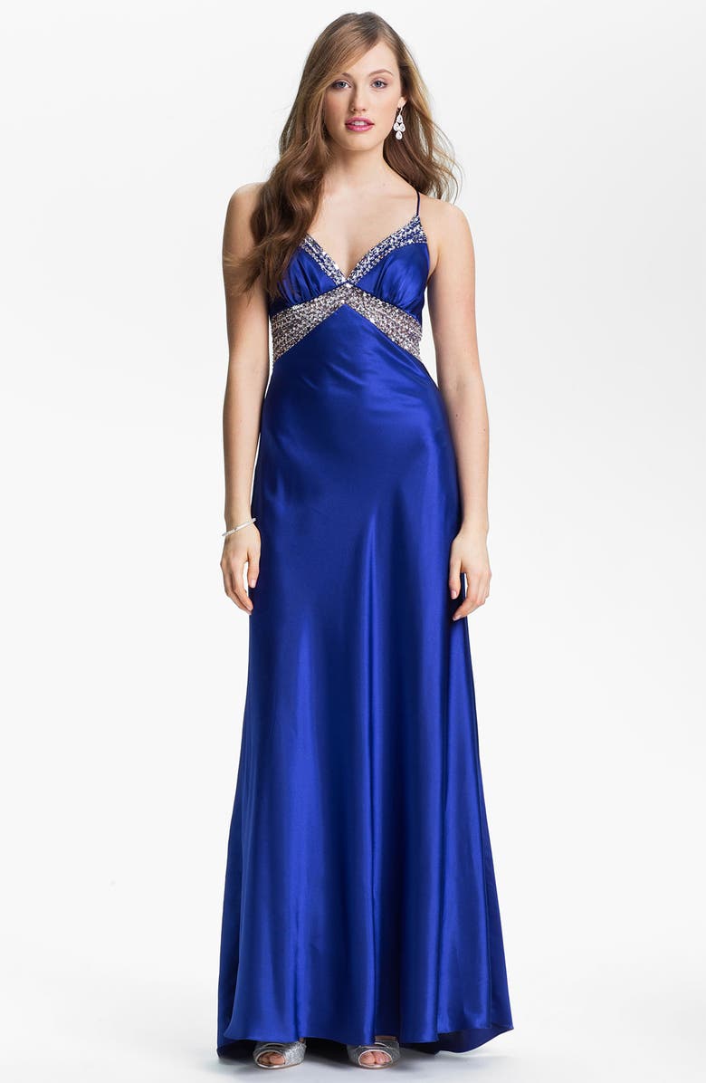 Sean Collection Embellished Charmeuse Gown (Online Exclusive) | Nordstrom