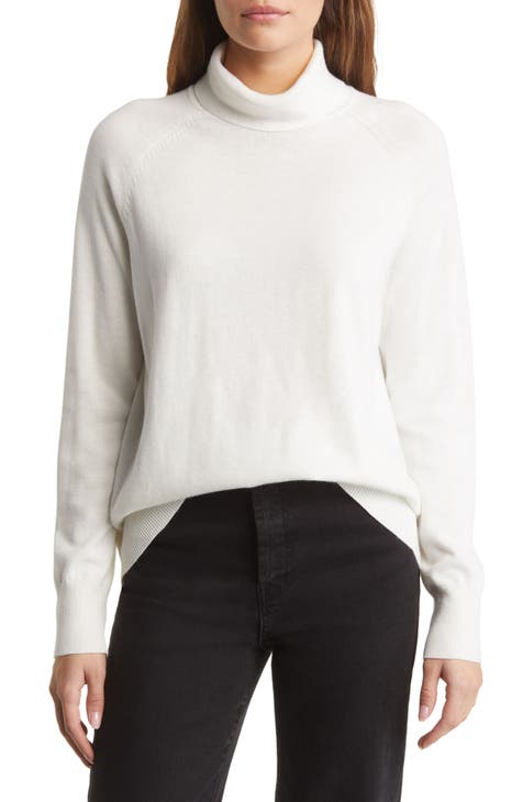 womens white mock turtleneck sweater