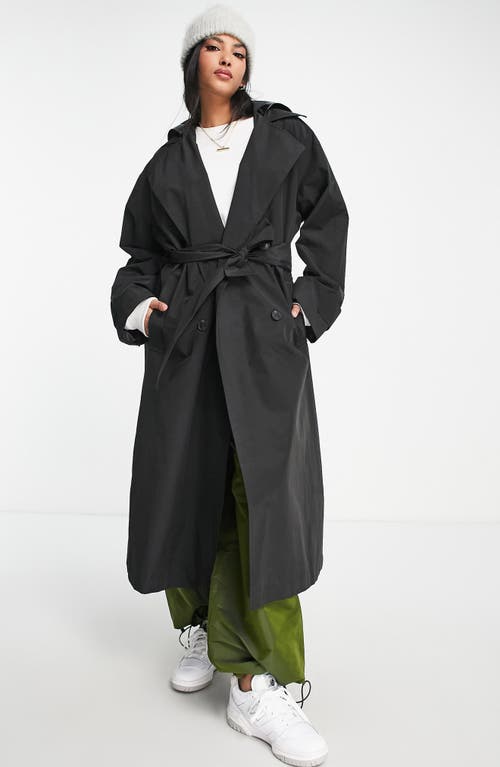 ASOS DESIGN Oversize Trench Coat in Black