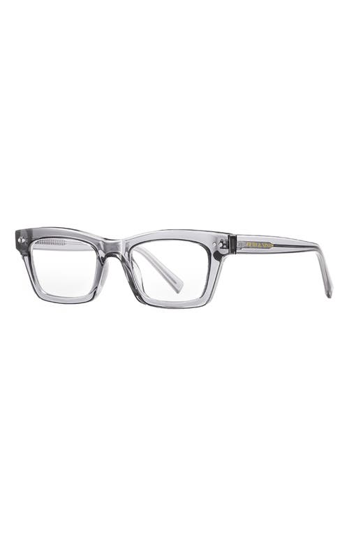 Fifth & Ninth Cove 49mm Rectangular Blue Light Blocking Glasses In Transparent Gray