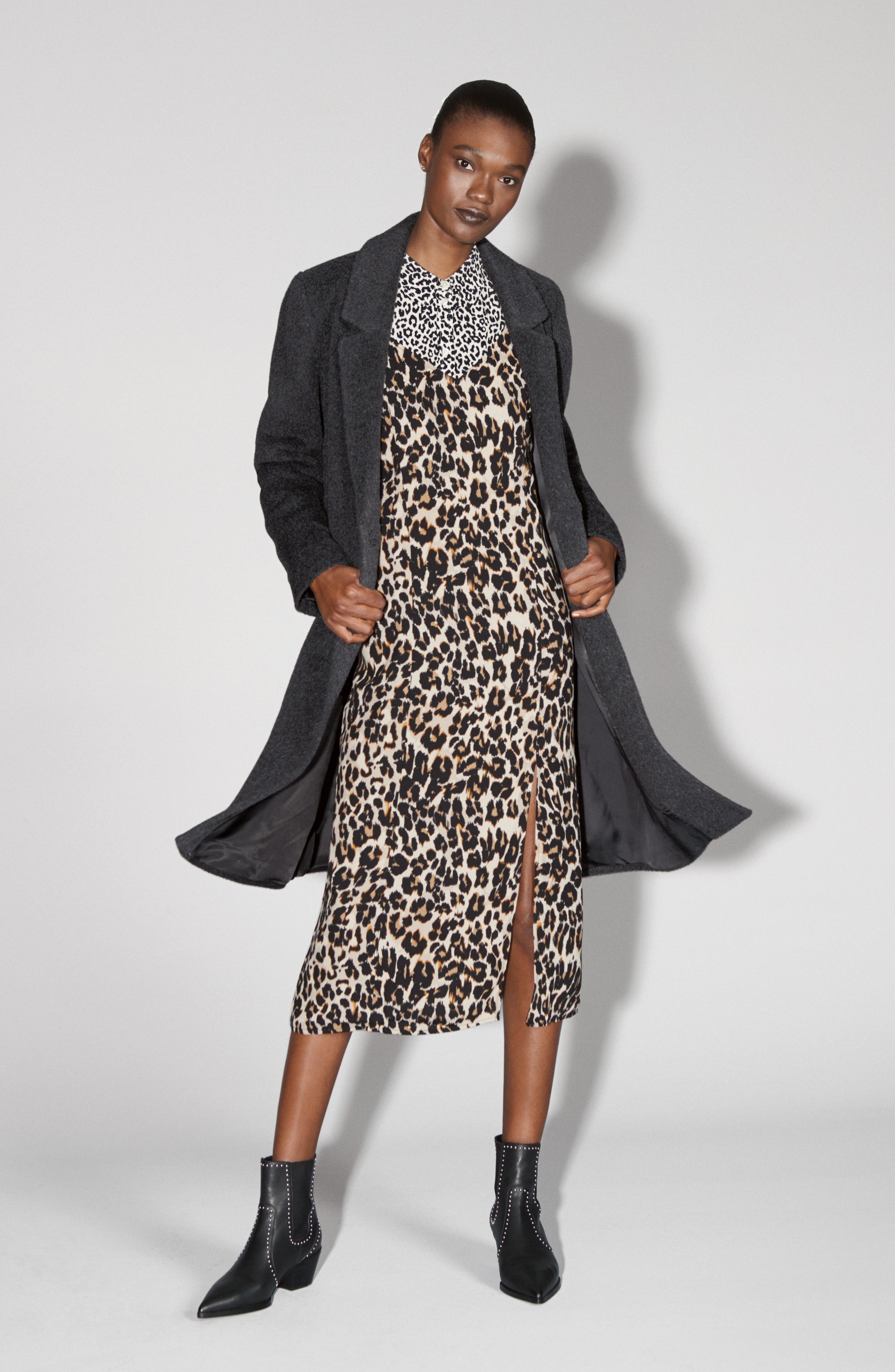 something navy leopard cardigan