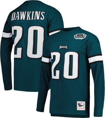 Mitchell & Ness Men's Mitchell & Ness Brian Dawkins Midnight Green  Philadelphia Eagles Retired Player Name & Number Long Sleeve Top