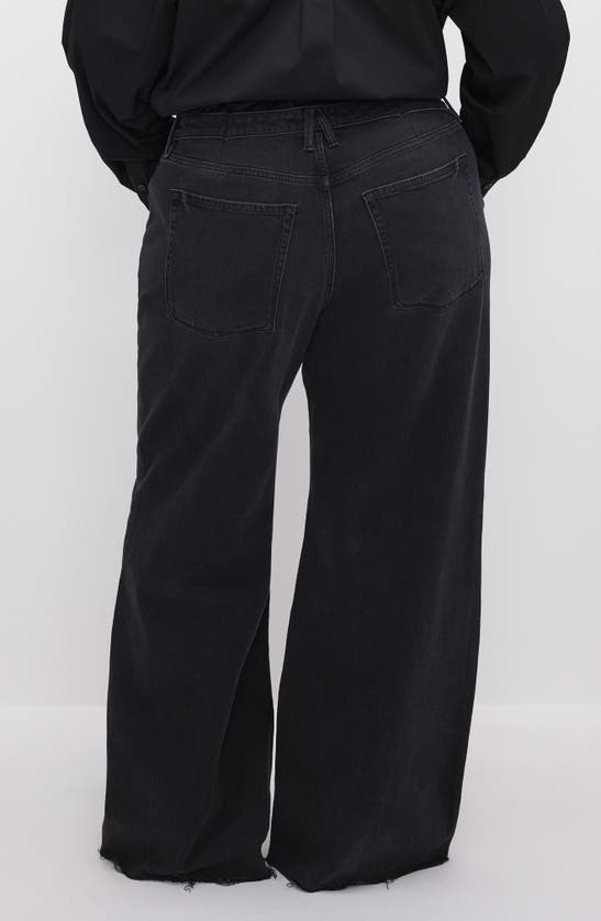 Shop Good American Good Ease Wide Leg Jeans In Black324