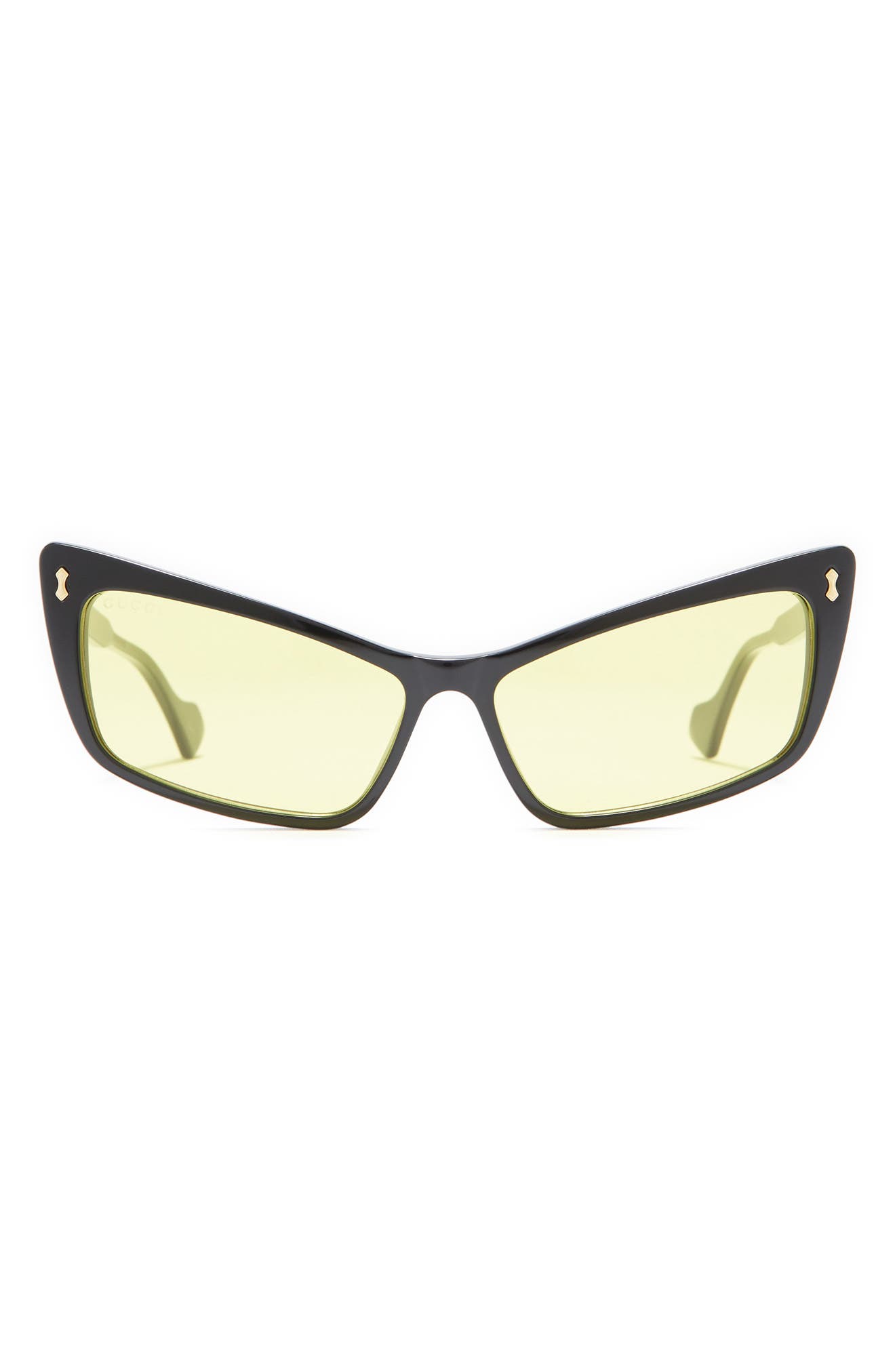 Gucci 58mm Cat Eye Sunglasses In Black Black Yellow/ Ylw