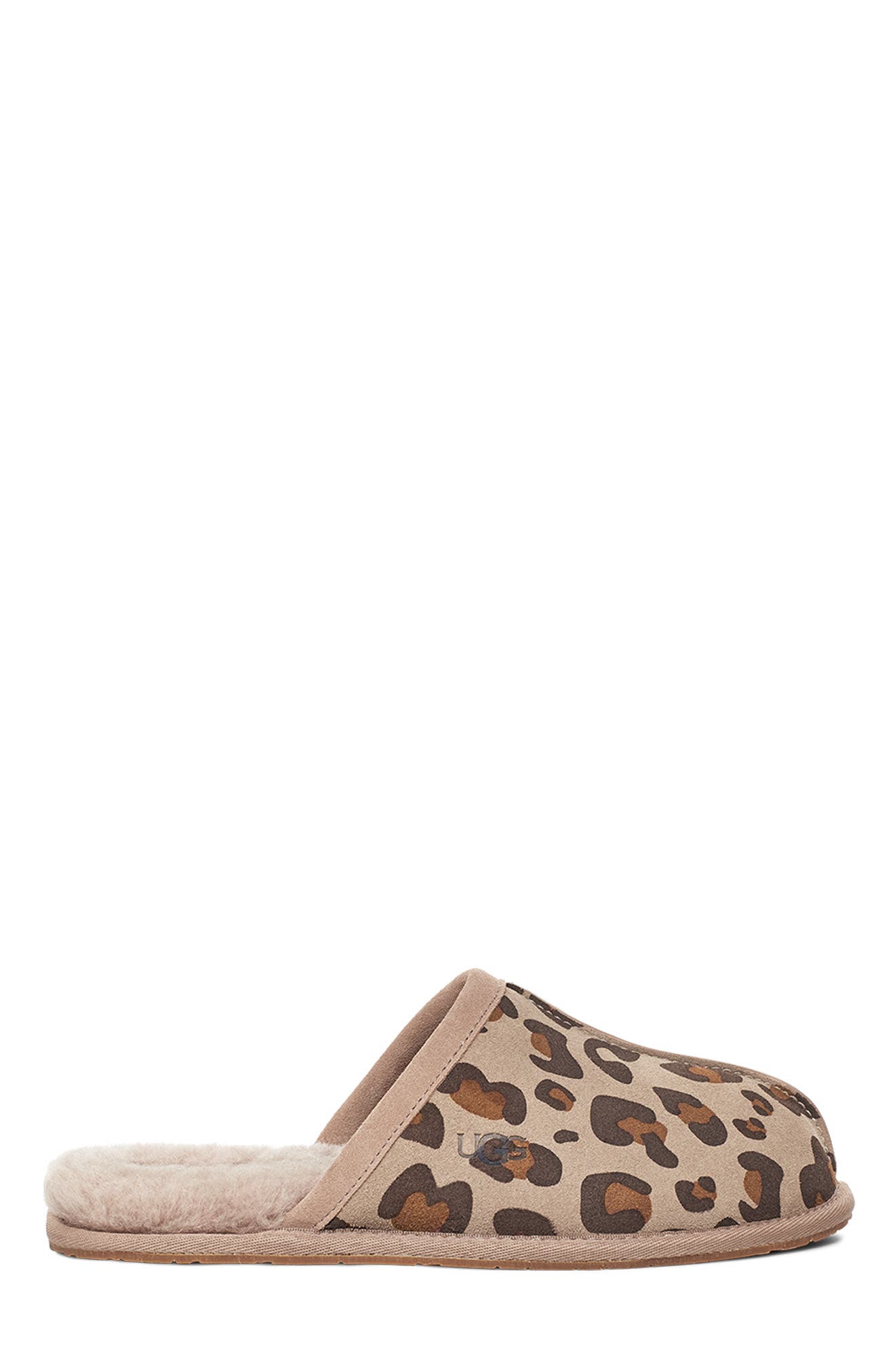Ugg Pearle Leopard Suede \u0026 Leather Slipper, 6 / Multi