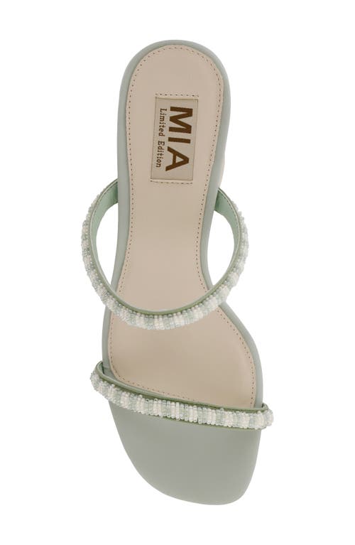 Mia Limited Edition Isabeli Espadrille Slide Sandal In Sage/off White