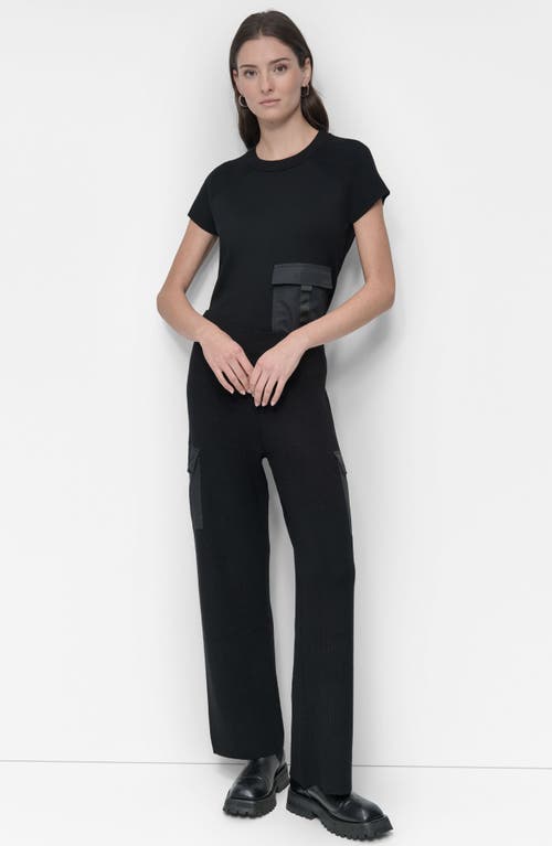 Dkny Cargo Sweater Pants In Black