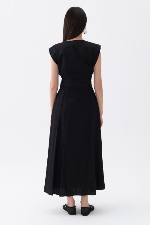 Shop Nocturne Stone Embroidered Dress In Black