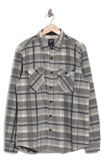 Union Cascade Buffalo Plaid Microfleece Button-up Shirt In Tin