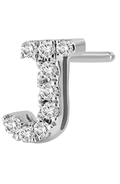 Shop Bony Levy Single Initial Earring In White Gold/j