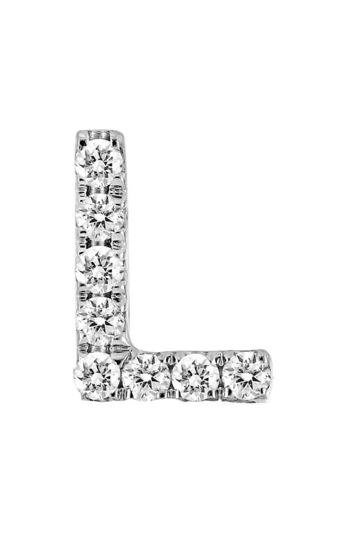 Bony Levy Single Initial Earring In White