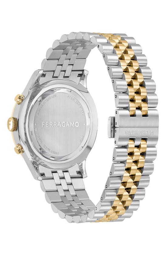 Shop Ferragamo Duo Chronograph Bracelet Watch, 42mm In Two Tone