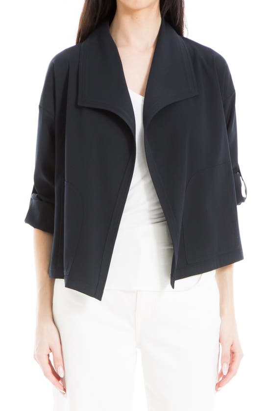 MAX STUDIO MAX STUDIO TWILL DRAPE FRONT SHORT JACKET