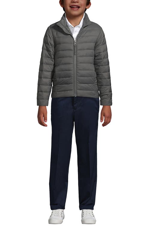 Shop Lands' End School Uniform Kids Thermoplume Jacket In Arctic Gray