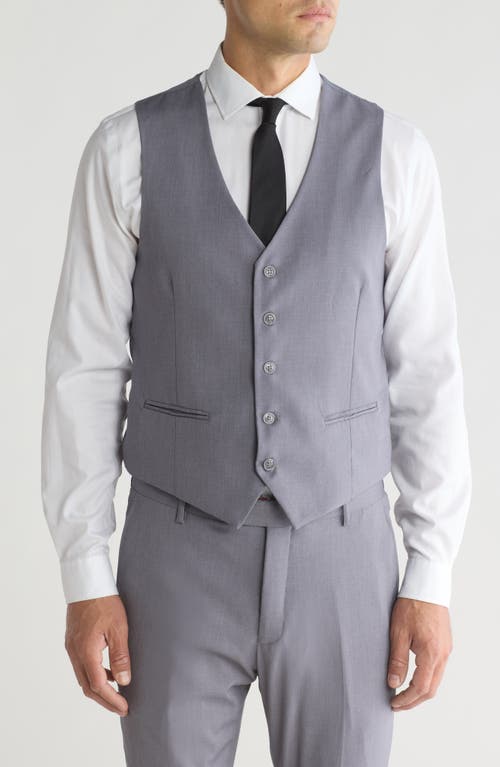 Shop Gino Vitale Skinny Fit Solid Stretch Three Piece Suit In Grey