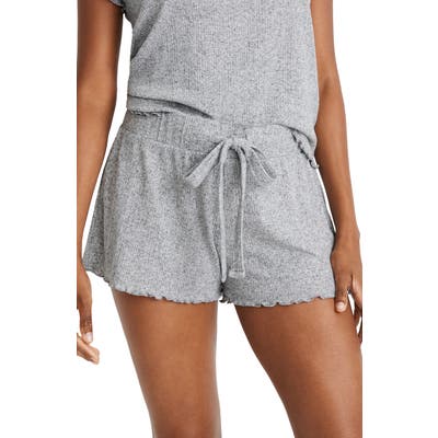 Madewell Ruffle Pajama Shorts, Grey