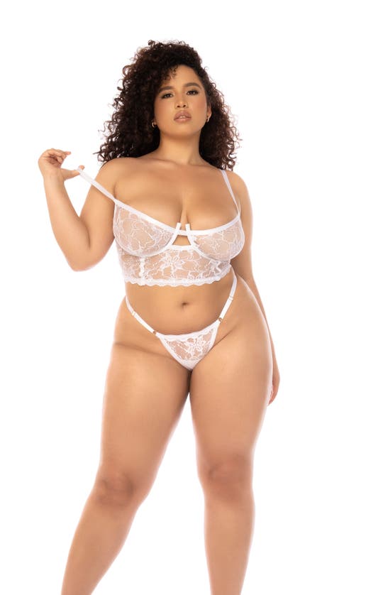 Mapalé Mapale 2-in-1 Bustier, Skirt & Thong Set In White