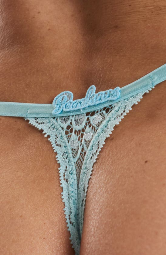 Peachaus Matsu Recycled-lace Low-rise Thong In Fjordland Green