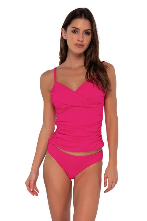 Shop Sunsets Simone Tankini-dd-cup In Begonia Sandbar Rib