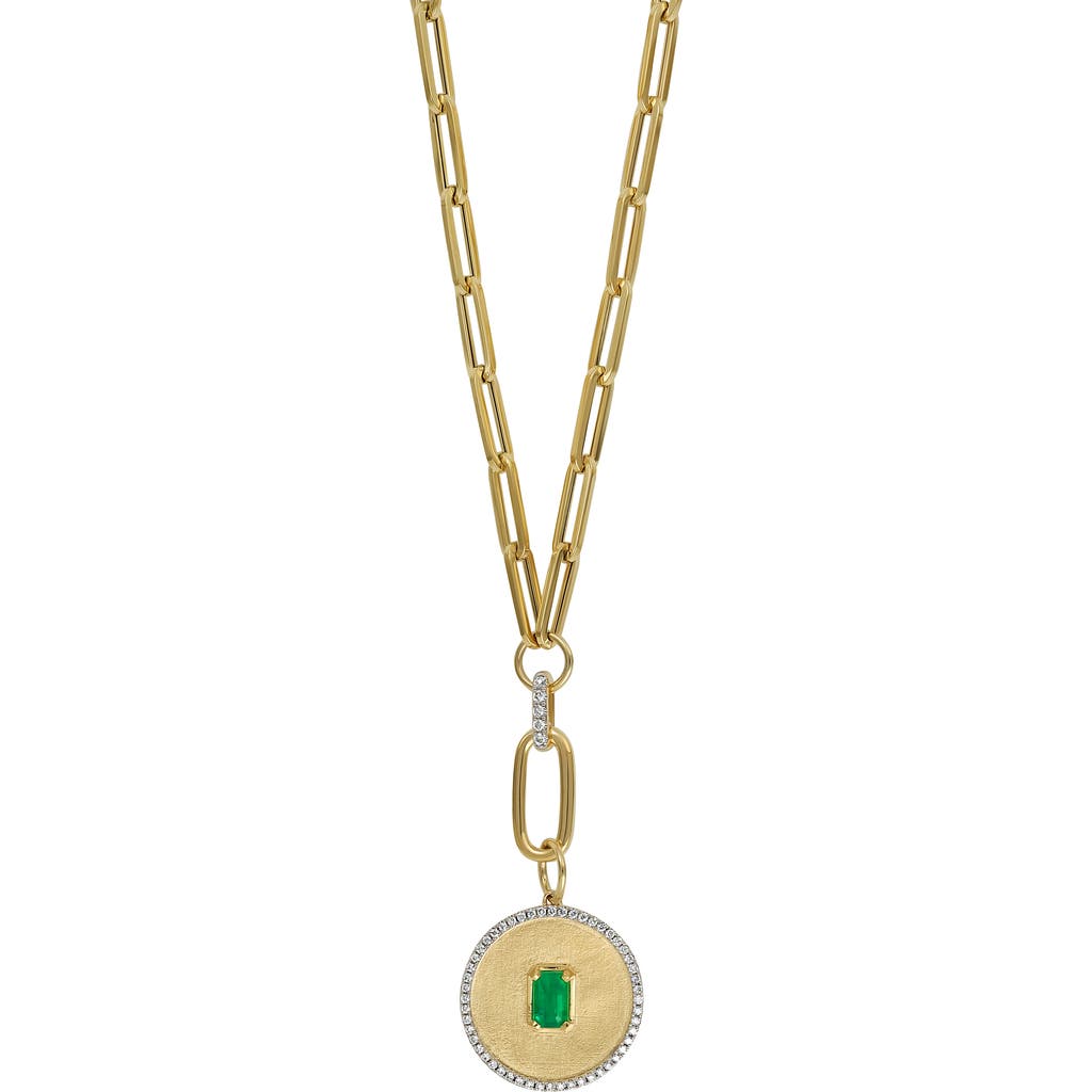 Bony Levy El Mar Emerald & Diamond Medallion Pendant Necklace In Emerald/18k Yellow Gold