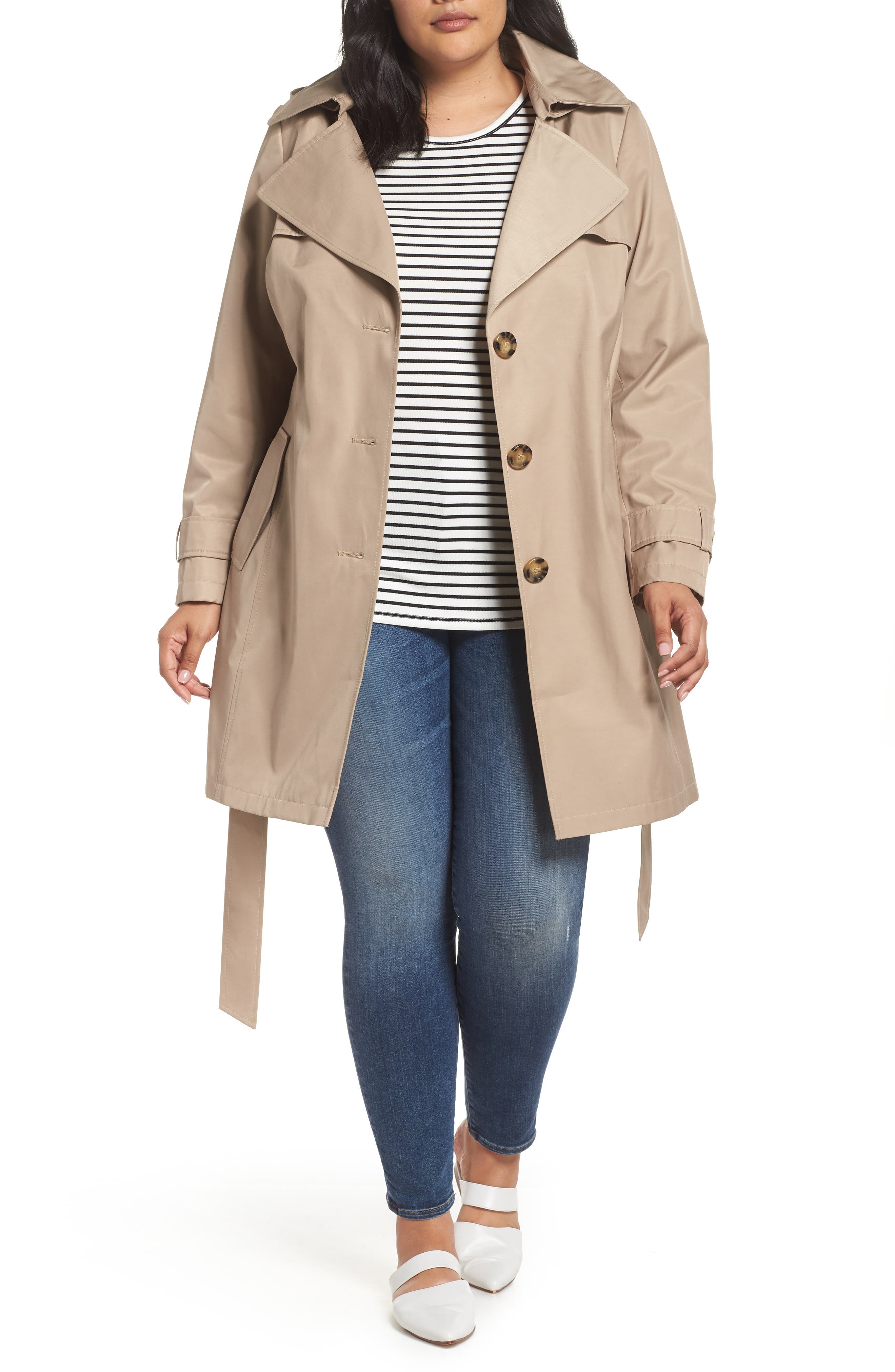 halogen hooded trench coat
