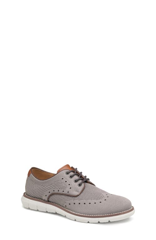 Shop Johnston & Murphy Kids' Holden Knit Wingtip Derby In Gray Knit