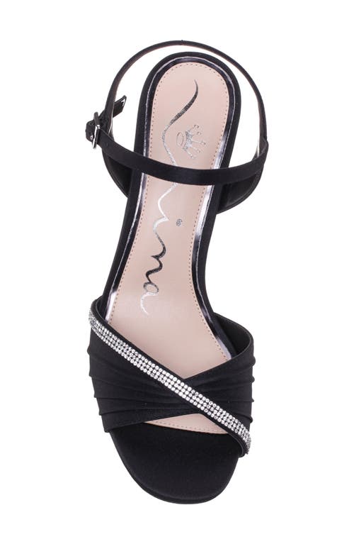 Shop Nina Agnes Satin Sandal In Black