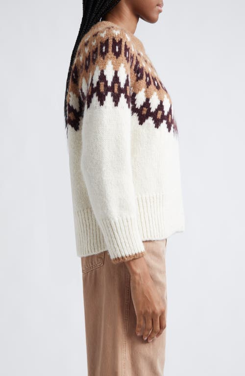 Shop Veronica Beard Anne Fair Isle Sweater In Dove Multi