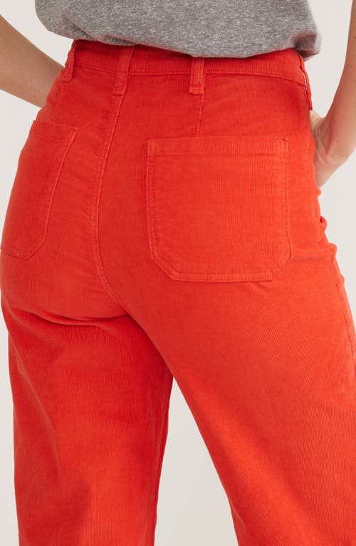 Shop Marine Layer Bridget Wide Leg Crop Corduroy Pants In Poinciana