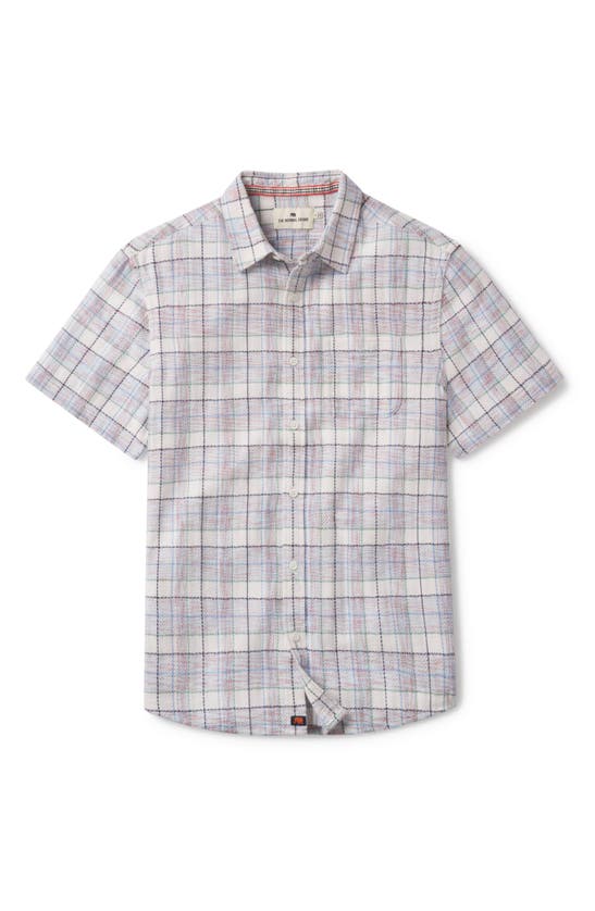 The Normal Brand Freshwater Short Sleeve Button-up Shirt In Clear Sky Plaid