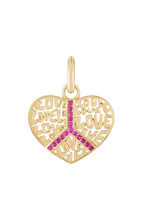 Peace & Love Pendant in Pink