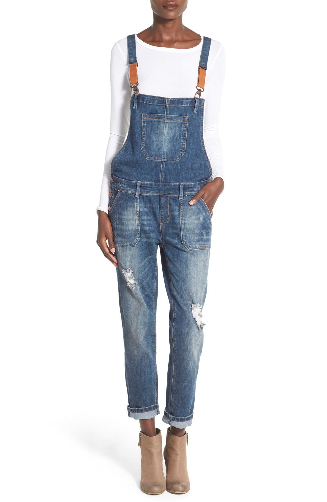 HART Denim 'Daryl' Distressed Denim Overalls (Kaya Wash) Nordstrom