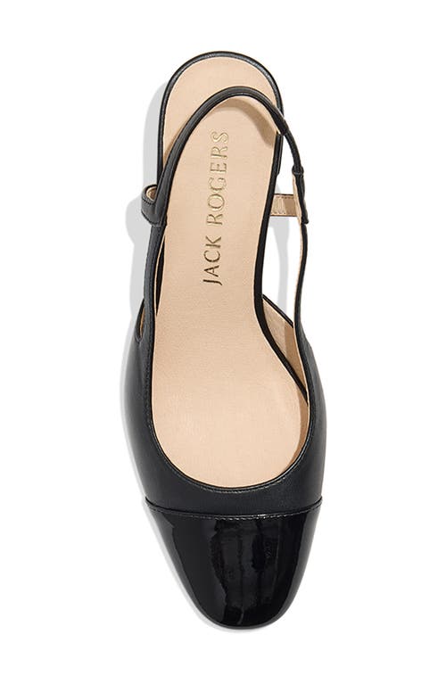 Shop Jack Rogers Summer Cap Toe Slingback Sandal In Black/black Patent