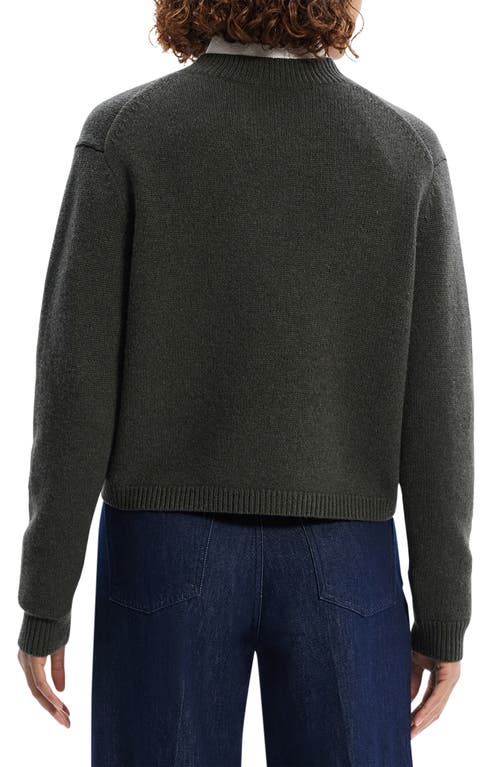 Shop Theory Crop Cashmere Sweater In Hunter Green