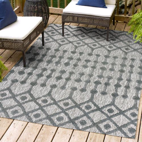 Jonathan Y Peralta Moroccan Diamond Indoor/outdoor Area Rug In Dark Gray