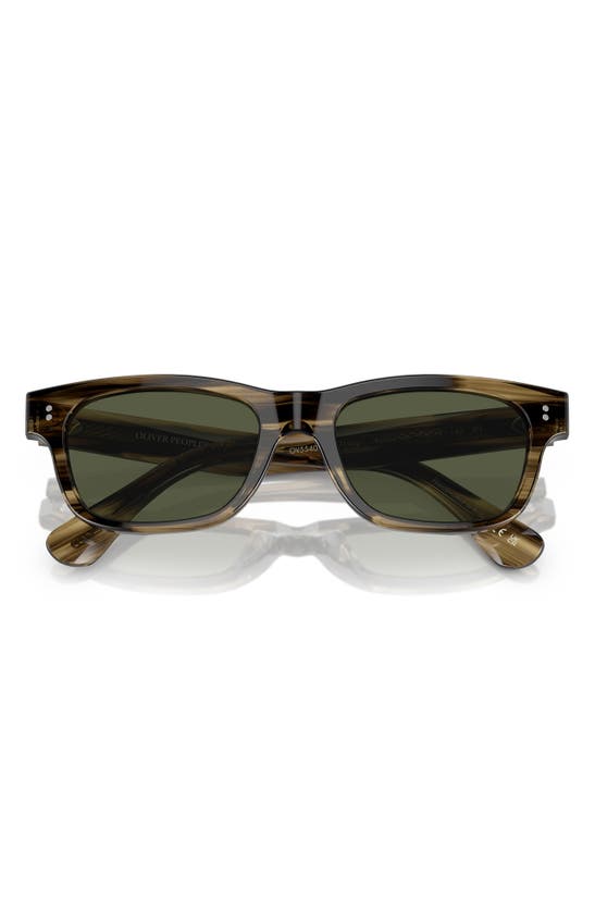 Shop Oliver Peoples Rosson Sun 53mm Square Sunglasses In Olive