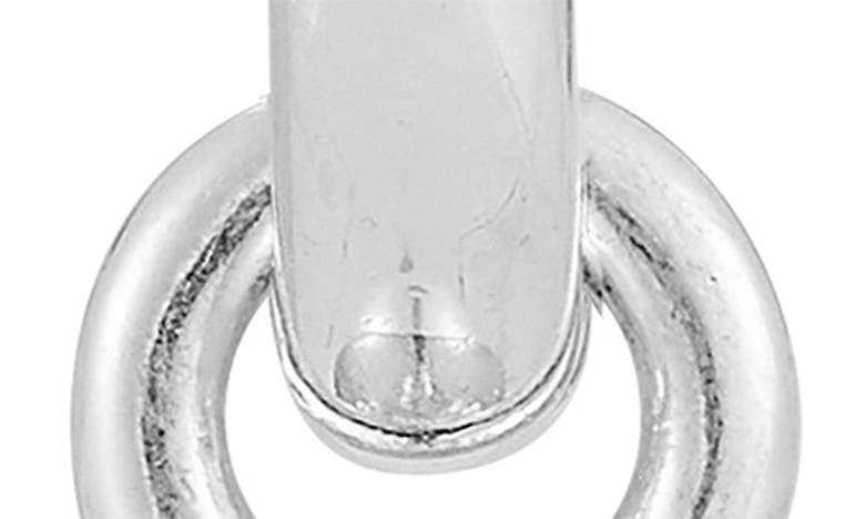 Sphera Milano Rhodium Plated Sterling Silver 7.5–8mm Cultured Pearl Drop Huggie Hoop Earrings In Silver