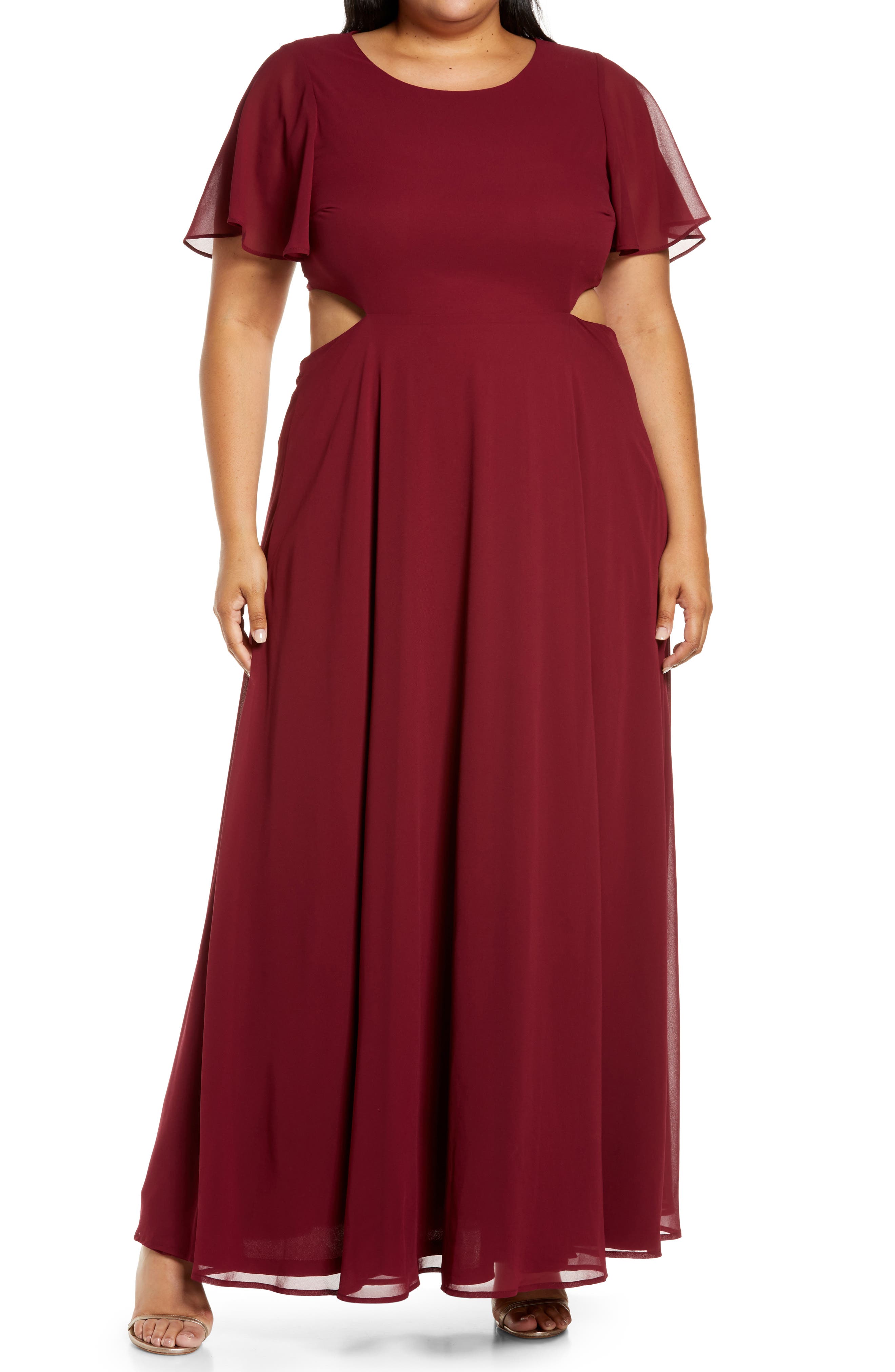 maroon dress plus size