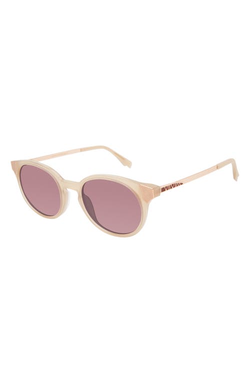 Inspire 53mm Round Sunglasses in Cream-Rose Gold/Maroon
