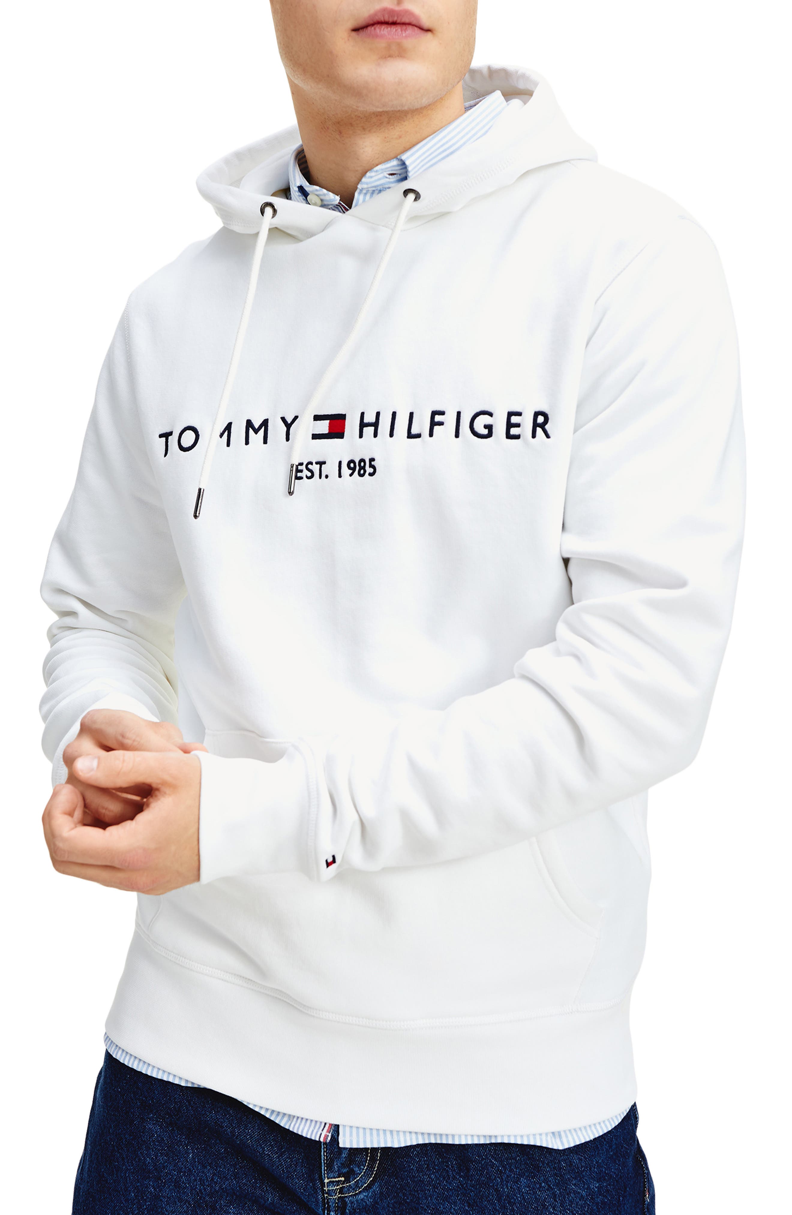 tommy hilfiger logo hooded sweatshirt