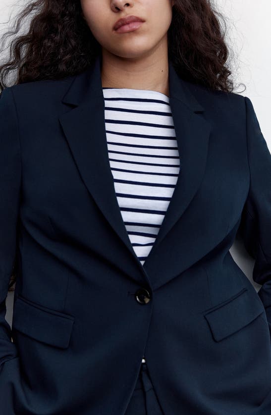 Shop Mango Suit Blazer In Dark Navy